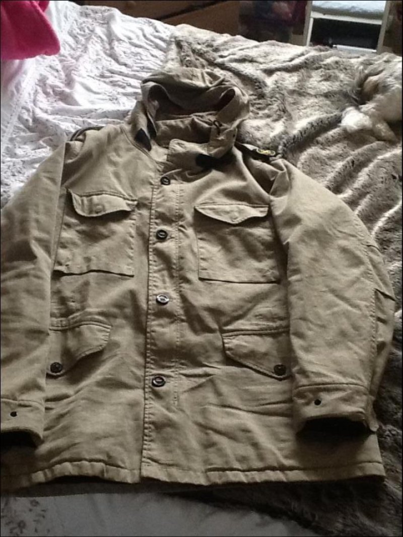 Photograph of Stone Island Shoulder Badge Lion Flax Field Jacket