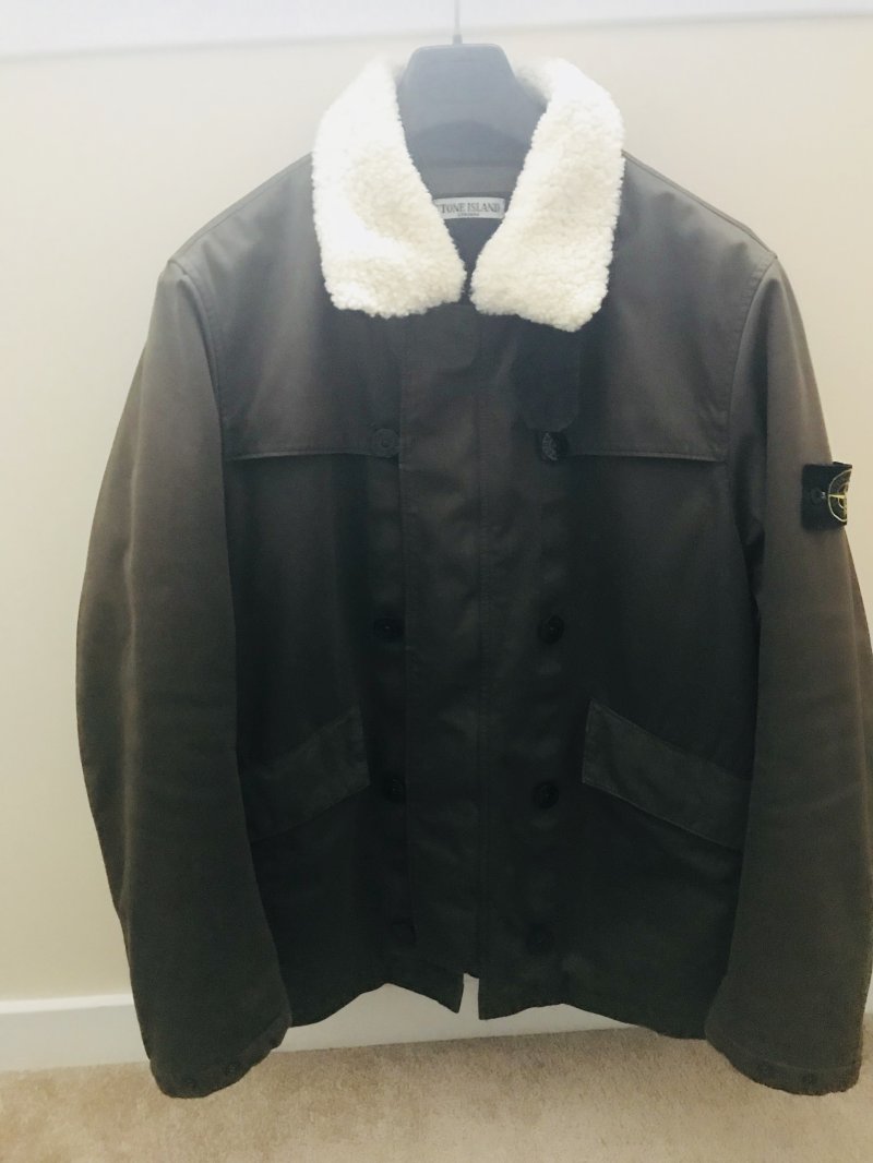 Photograph of Stone Island Garment Dyed Raso-R Shearling Collar