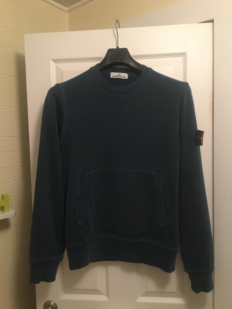 Photograph of Stone Island Kangaroo Pocket Crew Neck Sweatshirt